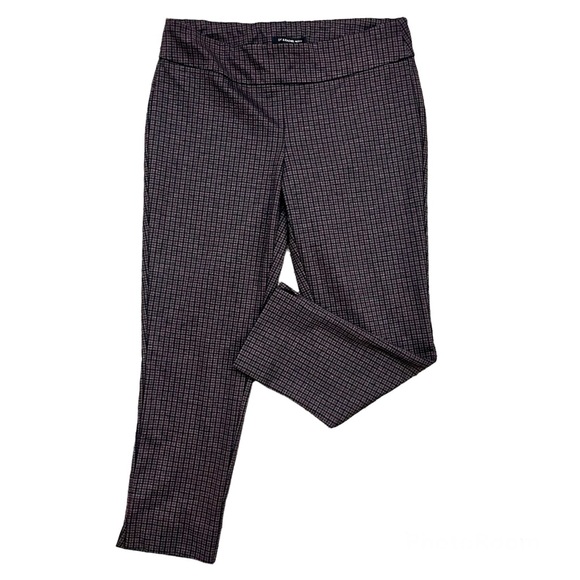 Zac & Rachel Petite Plaid Pull On Elastic Waist Ankle Dress Pants - Picture 2 of 7